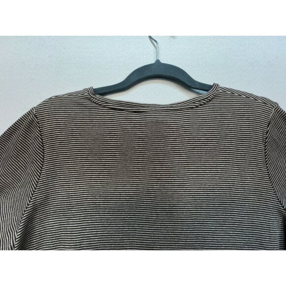 Talbots Petites Woman Short Sleeve T-Shirt Plus Size 1X Brown Striped Casual - Picture 8 of 9